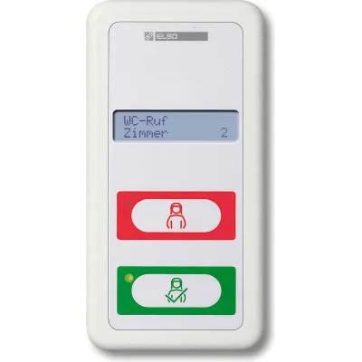 ELSO Zimmermodul 735020 | Ruf-Abstelltaster mit LED-Anzeige | akustische Rufnachsendung | 2-fach Tastsensor | UP | weiß
