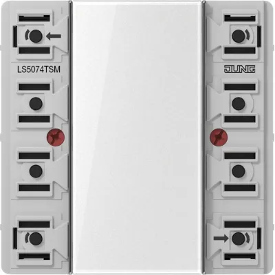 JUNG KNX Tastsensor-Modul LS5074TSM 4fach | 8 Bedienstellen | LED-Anzeige | Busankoppler | Unterputz | Kunststoff