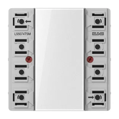 JUNG KNX Tastsensor-Modul LS5074TSM 4fach | 8 Bedienstellen | LED-Anzeige | Busankoppler | Unterputz | Kunststoff