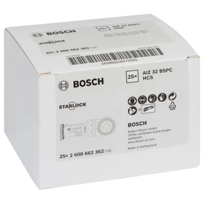 Bosch Tauchsägeblatt 2608662362 AIZ 32 BSPC | Starlock | Hartholz | 32 mm Breite | 50 mm Tiefe | Curved-Tec | Schwarz