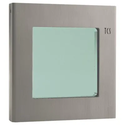 TCS Rahmen-Türstation VKR10-ES | Abdeckrahmen Edelstahl für VKM10-EB | 1-fach Aufputz | 78x82x5mm | Silber