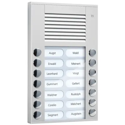 TCS Audio-Türstation PES14-EN/04 | 14 Klingeltasten | Aufputzmontage | Bus-System | vandalismussicher | Aluminium silber