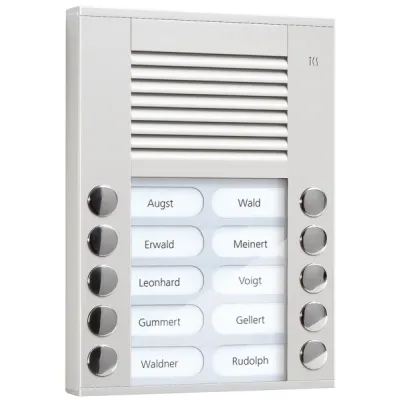 TCS Audio-Außenstation PES10-EN/04 | Türsprechanlage | Bus-System | 10 Klingeltasten | Aufputz | Aluminium Silber