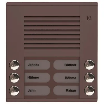 TCS Audioaußenstation 2-reihig 6 Tasten AP bronz PES06-EB/04