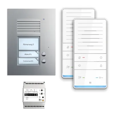 TCS Türsprechanlage Set PAUF021/001 | audio:pack Bus-System | 2 Wohneinheiten | Freisprechfunktion | erweiterbar