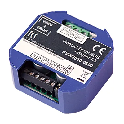 TCS Video-2-Draht:BUS-Adapter FVW3030-0600 | Videoadapter 6- auf 2-Draht | Unterputz | Kunststoff | 52x52x23mm