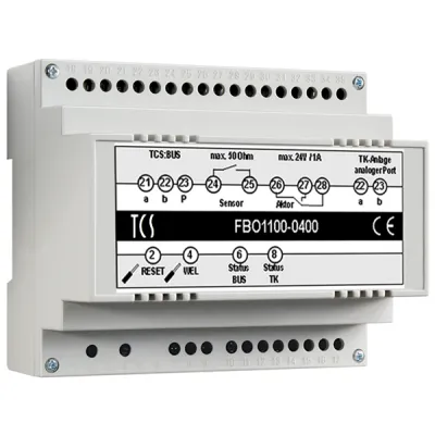 TCS Interface analog FBO1110-0400 | BUS-Interface für TK-Anlage | bis 64 Rufziele | Rufnummernspeicher | DIN-Schiene