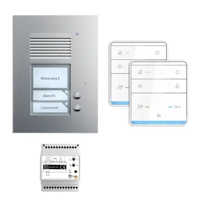 TCS Türsprechanlage Set PSU2320-0000 | 2 Wohneinheiten | Audio | Bus-System | Unterputz Außenstation | Erweiterbar