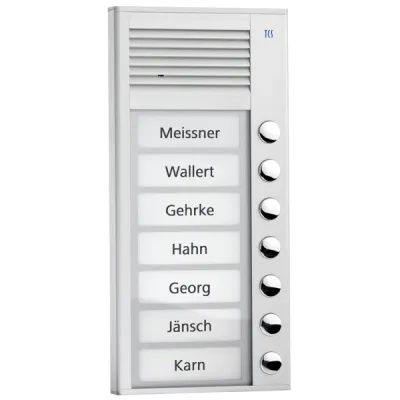 TCS Türsprechanlage Außenstation PAK07-EN | Audio Gegensprechanlage | 7 Klingeltasten | Aufputz | IP34