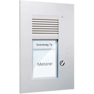 TCS Audio Türsprechanlage PUK01/1-EN | Außenstation | 1 Klingeltaste | Unterputz | beleuchtetes Namensschild