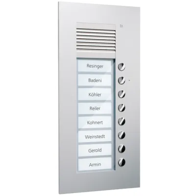 TCS Türsprechanlage PUK08/1-EN | 8-Familienhaus | Unterputz | Audio Außenstation | Vandalismusschutz | Aluminium silber