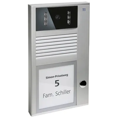 TCS Video-Türsprechanlage Außenstation AVC11010-0010 | 1 Klingeltaste | Kamera | Aluminium | vandalismussicher | silber