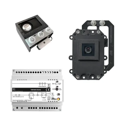 TCS Videosprechanlage VK01 Set | Einbaulautsprecher | Kamera | Bus-System | Unterputz | 90° Blickwinkel | schwarz