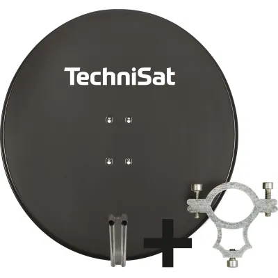 TechniSat Satellitenschüssel SATMAN 850 Plus 1385/1444 | 85 cm Alu | AZ/EL-Halterung | 40mm Masthalter | grau