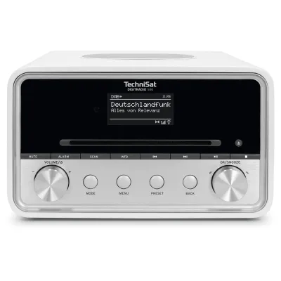 TechniSat Digitalradio DIGITRADIO 586 | DAB+, UKW, Internetradio, CD-Player, Bluetooth, WLAN, USB | Weiß/Silber
