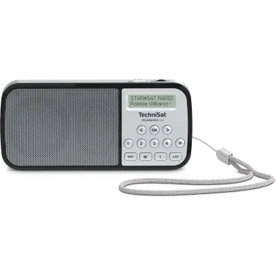 TechniSat Taschenradio TECHNIRADIO RDR 0002/3922 | DAB+ UKW RDS | MP3 über USB | LED-Taschenlampe | Akku | AUX | silber
