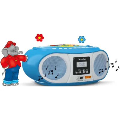 TechniSat DIGITRADIO 1990 Benjamin Blümchen Edition | DAB+ Radio Stereo | Bluetooth | CD-Player | USB | blau/weiß
