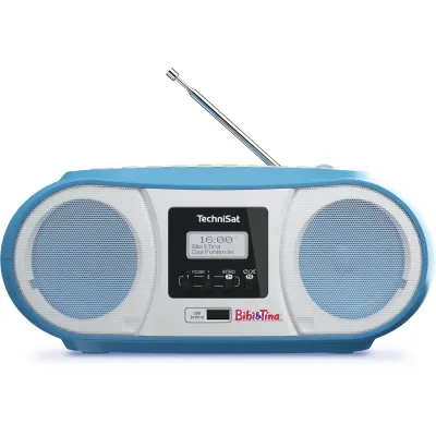 TechniSat DIGITRADIO 1990 Bibi & Tina Edition | Stereo-Boombox | UKW | CD-Player | Bluetooth | USB | RDS | blau/weiß