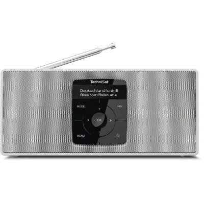 TechniSat Digitalradio DIGITRADIO 2 S | DAB+ & UKW Radio | Bluetooth | RDS | 40 Senderspeicher | Akku | Stereo | weiß