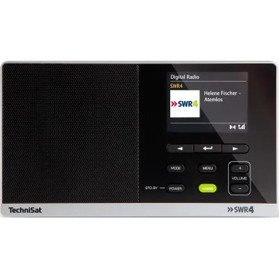 TechniSat DigitRadio 215 SWR4 Edition | DAB+/UKW Radio | 2 Wecker | Farbdisplay | Netz- und Batteriebetrieb | schwarz