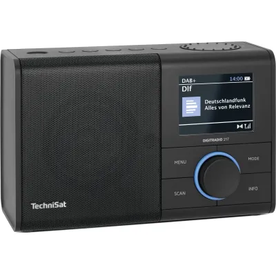 TechniSat Digitalradio DIGITRADIO 217 | DAB+ UKW Radio | Bluetooth | 3,2" Farb-TFT | Wecker | AUX USB | Schwarz