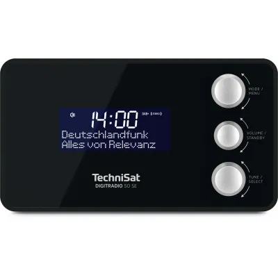 TechniSat Uhrenradio DIGITRADIO 50 SE DAB+ UKW RDS | 20 Senderspeicher | USB-Ladefunktion | Wecker | Snooze | schwarz