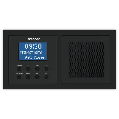TechniSat Unterputzradio DIGITRADIO UP 1 | 0000/3900 | DAB+ Digitalradio | UKW | Bluetooth | RDS | Wecker | Schwarz