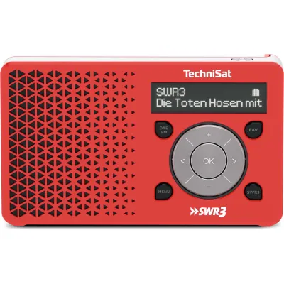 TechniSat DIGITRADIO 1 SWR3 Edition | DAB+/UKW Radio | Akku/Netzbetrieb | 40 Sender | USB | Kopfhöreranschluss