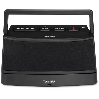 TechniSat TV-Sprachverstärker IsiBox 1 | kabelloser Stereo-Lautsprecher | Funk 2,4GHz | Akku 6h | schwarz