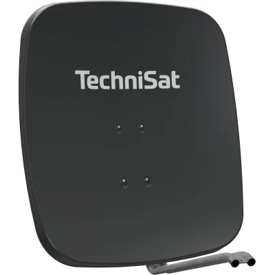 TechniSat Satellitenschüssel SATMAN 65 Plus 2365/1634 | 65 cm Aluminium Offset-Spiegel | AZ/EL-Halterung grau