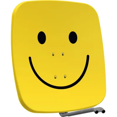 TechniSat Satellitenantenne SATMAN 65 Plus 2565/1634 | Sat-Spiegel 65 cm | Aluminium | Single-LNB | Gelb