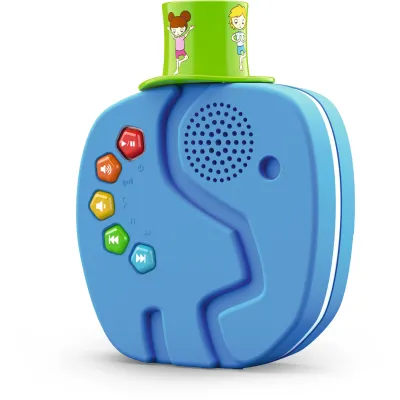TechniSat Audioplayer Kinder TECHNIFANT 0100/9012 | Nachtlicht | Bluetooth | 10h Akku | Hütchen Entspannungsmusik | blau