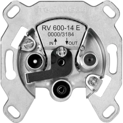 TechniSat SAT-Durchgangsdose RV 600-14 E | 14dB | Unicable | TV/Radio/SAT | silber