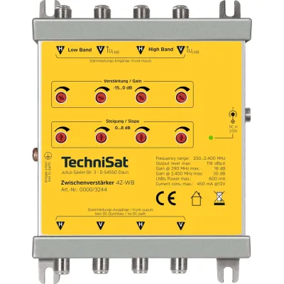 TechniSat Zwischenverstärker 4Z-WB | SAT-Verstärker für 4 Stammleitungen | 250-2400MHz | inkl. Netzteil