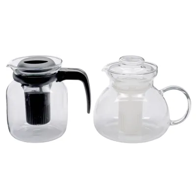 Kaufgut Teekanne Marta 1,5l | Teebereiter mit Filter aus Borosilikatglas | Glasdeckel | spülmaschinengeeignet