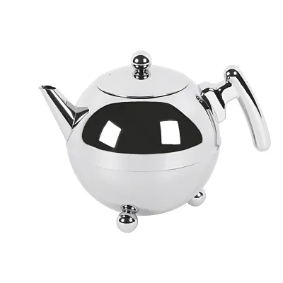 Bredemeijer Teekanne Duet Bella Ronde INB1304CH | 1,2 l | doppelwandig | Edelstahl | chromfarben | klassisch | tropffrei