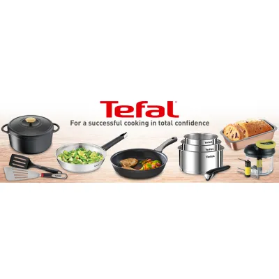 Tefal Bratpfanne Hard Titanium Pro 20 cm G28902 | Antihaftversiegelung | Induktionsgeeignet | Thermo-Signal | Schwarz
