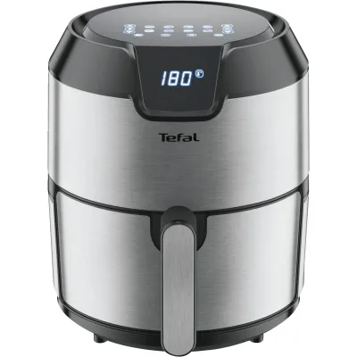 Tefal Heißluftfritteuse EY401D Easy Fry Deluxe | Air Fryer 4,2L | 6 Portionen | 8 Programme | Touch | Edelstahl/Schwarz