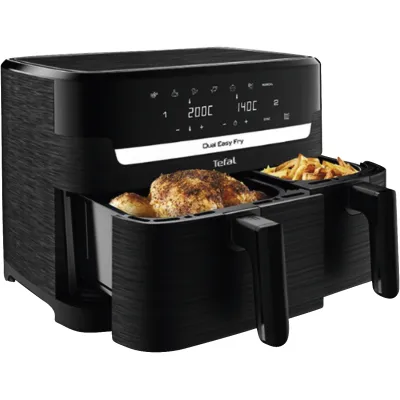 Tefal Doppel-Heißluftfritteuse EY901N | 8,3L | 2 Kammern | 7 Programme | 2700W | Schwarz