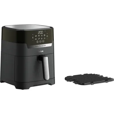 Tefal Heißluftfritteuse EY5058 Easy Fry & Grill XL Precision | 4,2 l | 2-in-1 Airfryer & Grill | 8 Programme | schwarz