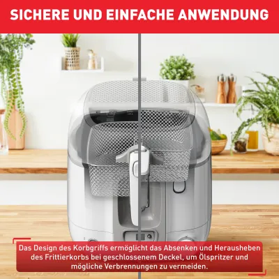 Tefal Fritteuse FR3141 Super Uno | 1,5 kg Fassungsvermögen | Timer | Anti-Geruchsfilter | spülmaschinengeeignet