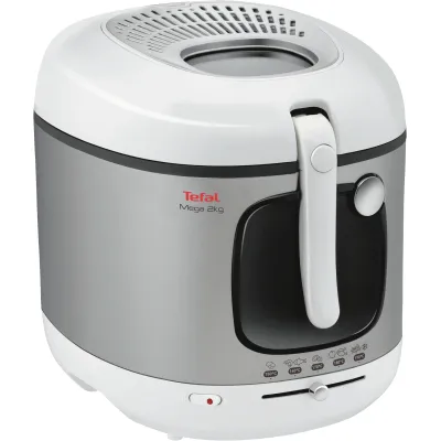 Tefal Fritteuse FR4800 Mega XXL | 2 kg Frittiergut | 3,3 l Öl | 2100 W | Anti-Geruchs-Filter | silber