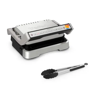 Tefal Kontaktgrill GC773D | OptiGrill 2in1 | 2100 Watt | 9 Programme | Garstufenanzeige | Edelstahl