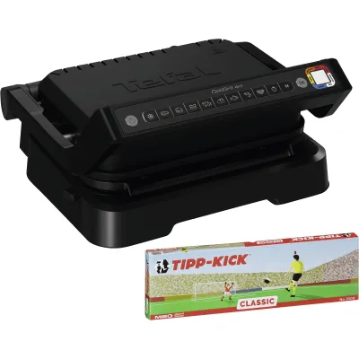 Tefal Kontaktgrill GC7748 OptiGrill 4in1 | 2100 Watt | 30x20 cm Grillfläche | Temperatursensor | Antihaft | Schwarz