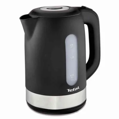 Tefal Wasserkocher KO3308 Snow | 1,7L | 2400W | kabellos | Edelstahl/Kunststoff | Anti-Kalkfilter | schwarz