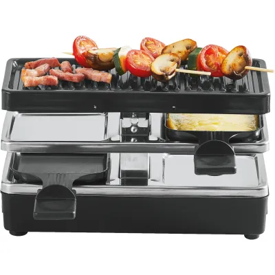 Tefal Raclette-Grill RE2308 Plug & Share | 2 Pfännchen | erweiterbar bis 10 Personen | Antihaft | 400 Watt | schwarz
