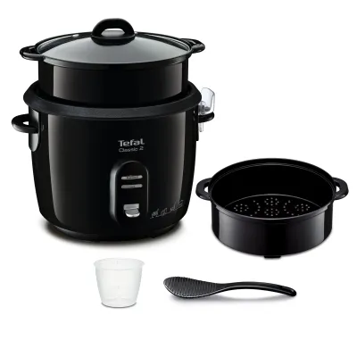 Tefal Reiskocher RK103811 | 5L Fassungsvermögen | Dampfgarfunktion | automatische Warmhaltefunktion | Schwarz