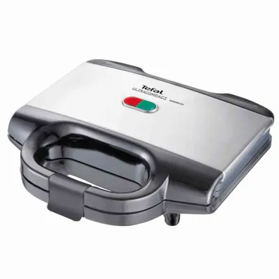 Tefal Sandwichtoaster SM1552 UltraCompact | 700W | Antihaftbeschichtung | Edelstahl-Schwarz | kompakt | 2 Toasts