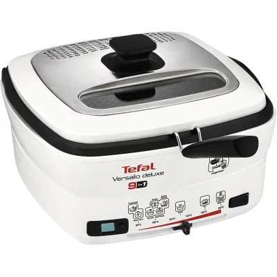 Tefal Fritteuse FR4950 Versalio Deluxe 9-in-1 | 1600W | 2l Öl | 1,3kg | Timer | Multifunktion | weiß/schwarz