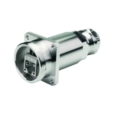 TELEGÄRTNER TOC Flanschdose J60023A0000 | RJ45 Buchse Cat.6A | IP68 wasserdicht | AMJ-S Modul T568B | geschirmt | Silber